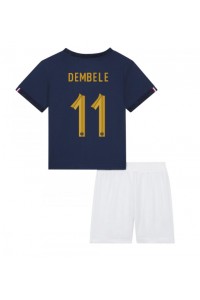 Fotbalové Dres Francie Ousmane Dembele #11 Dětské Domácí Oblečení MS 2022 Krátký Rukáv (+ trenýrky)